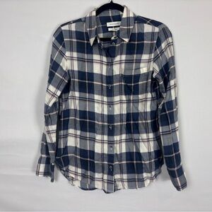 Plaid Button-Up Boyfriend Shirt